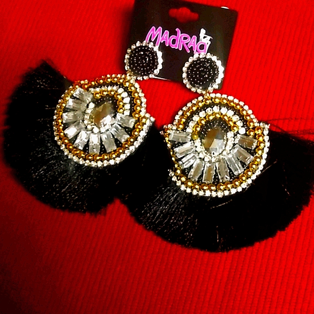 😻 3 For $15 Big Bling To The Max Black Tassels
